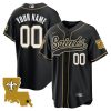 Custom New Orleans Saints Baseball Black 1987 Legacy Vapor Limited Jersey - All Stitched