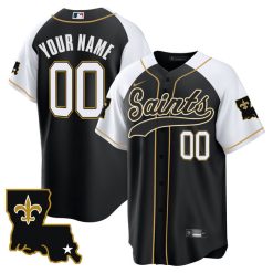 Custom New Orleans Saints Baseball Alternate Black 1987 Legacy Vapor Limited Jersey - All Stitched