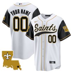 Custom New Orleans Saints Baseball Black Sleeve 1987 Legacy Vapor Limited Jersey - All Stitched