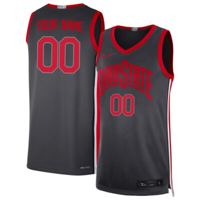 Alternative view of Ohio State Buckeyes College Basketball Custom Limited Game Jersey - Gray