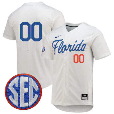 Florida Gators College Baseball Game Custom Number Jersey - White
