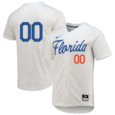 Alternative view of Florida Gators College Baseball Game Custom Number Jersey - White