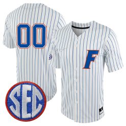 Florida Gators College Baseball Game Custom Number Jersey - Pinstripe