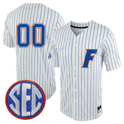 Florida Gators College Baseball Game Custom Number Jersey - Pinstripe