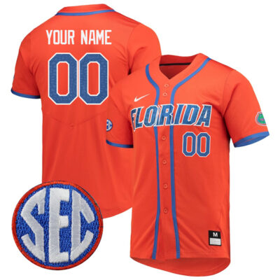 Florida Gators College Baseball Game Custom Name & Number Jersey - Orange