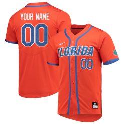 Alternative view of Custom Florida Gators College Baseball Game Jersey - Orange