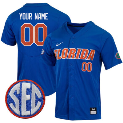 Florida Gators College Baseball Game Custom Name & Number Jersey - Royal Blue