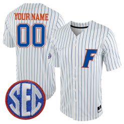 Custom Florida Gators College Baseball Game Jersey - Pinstripe