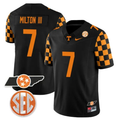 Joe Milton III Tennessee Volunteers "Checkerboard" College Football Stitched Jersey - Black