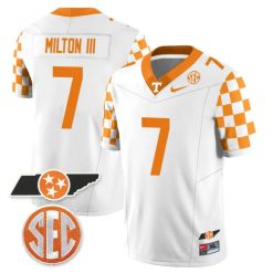 Joe Milton III Tennessee Volunteers "Checkerboard" College Football Stitched Jersey - White
