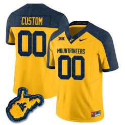 West Virginia Mountaineers Country Roads Football Custom Jersey - All Stitched