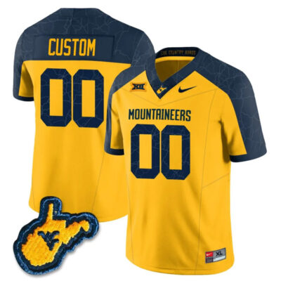 West Virginia Mountaineers Country Roads Football Custom Jersey - All Stitched