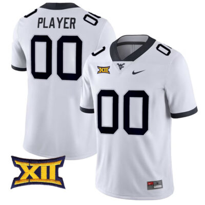 West Virginia Mountaineers Football Stitched Custom Jersey - White