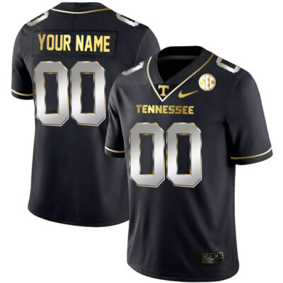 Tennessee Volunteers Gold Limited Custom All Stitched Jersey - Black Gold Edition