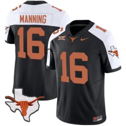 Arch Manning Texas Longhorns F.U.S.E Version Stitched Jersey - Alternate Black