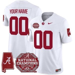 Alabama Crimson Tide F.U.S.E Version Stitched Custom Jersey – White