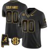 Alabama Crimson Tide “Alabama Map” Stitched Custom Jersey – Black Gold