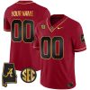 Alabama Crimson Tide “Alabama Map” Stitched Custom Jersey – Crimson Gold