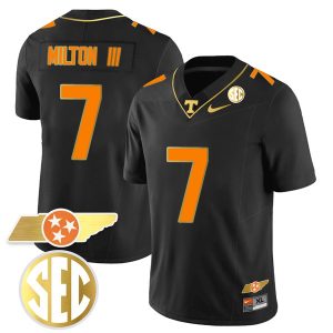 Joe Milton III Tennessee Volunteers Gold Version Stitched Jersey - Black