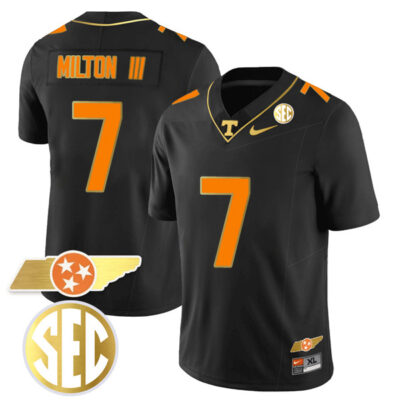 Joe Milton III Tennessee Volunteers Gold Version Stitched Jersey - Black