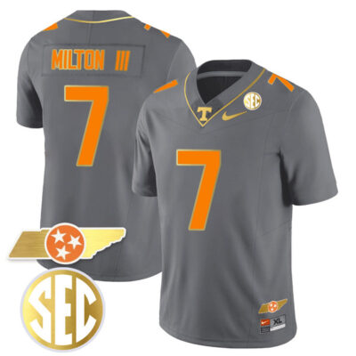 Joe Milton III Tennessee Volunteers Gold Version Stitched Jersey - Gray