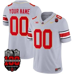 Ohio State Buckeyes Football Gold Version Stitched Custom Jersey - Gray