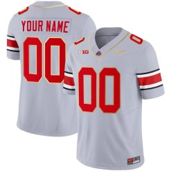 Custom Ohio State Buckeyes Football Grey Gold Version Jersey - All Stitched