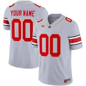 Custom Ohio State Buckeyes Football Grey Gold Version Jersey - All Stitched