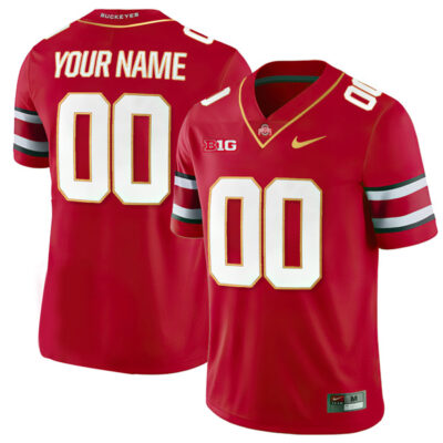 Custom Ohio State Buckeyes Football Scarlet Gold Version Jersey - All Stitched