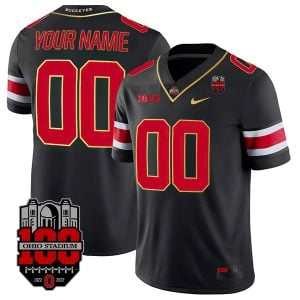 Ohio State Buckeyes Football Gold Version Stitched Custom Jersey - Black