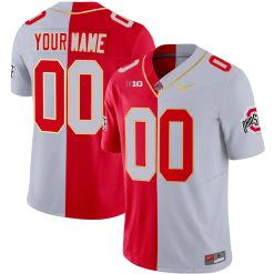 Custom Ohio State Buckeyes Football Split Gold Version Jersey - All Stitched