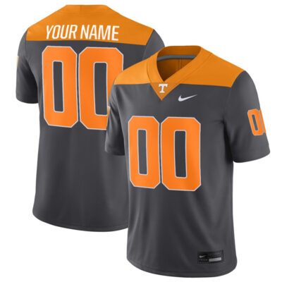 Custom Tennessee Volunteers Football Anthracite Throwback Jersey - All Stitched