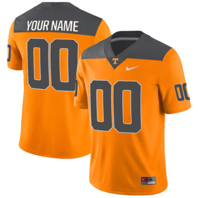 Custom Tennessee Volunteers Football Anthracite Reverse Throwback Jersey - All Stitched