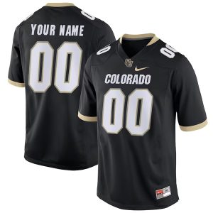 Colorado Buffaloes College Football Custom Black Game Jersey - All Stitched