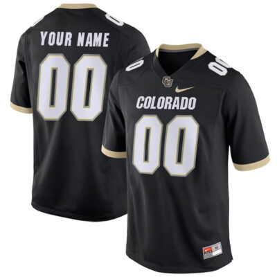 Colorado Buffaloes College Football Custom Black Game Jersey - All Stitched