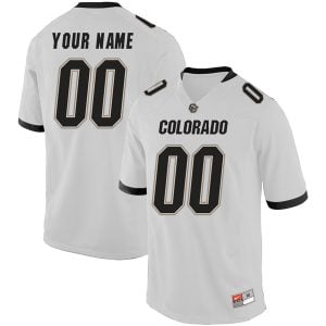 Colorado Buffaloes College Football Custom White Game Jersey - All Stitched