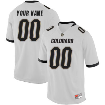 Colorado Buffaloes College Football Custom White Game Jersey - All Stitched