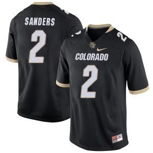 Shedeur Sanders Colorado Buffaloes College Football Black Game Jersey - All Stitched