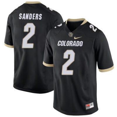 Shedeur Sanders Colorado Buffaloes College Football Black Game Jersey - All Stitched
