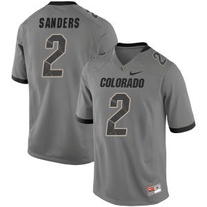 Shedeur Sanders Colorado Buffaloes College Football Gray Game Jersey - All Stitched