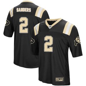 Shedeur Sanders Colosseum Black Colorado Buffaloes Foos Ball Football Custom Jersey - All Stitched