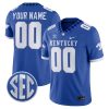 Kentucky Wildcats College Football Stitched Custom Game Jersey - Royal Blue