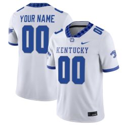 Custom Kentucky Wildcats Football White Game Jersey - All Stitched