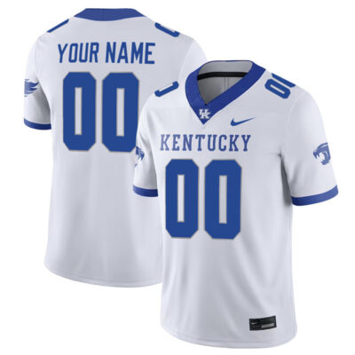 Custom Kentucky Wildcats Football White Jersey - All Stitched