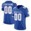 Custom Kentucky Wildcats Football Royal Blue Jersey - All Stitched