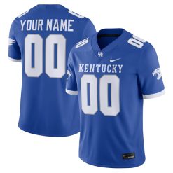 Custom Kentucky Wildcats Football Royal Blue Jersey - All Stitched