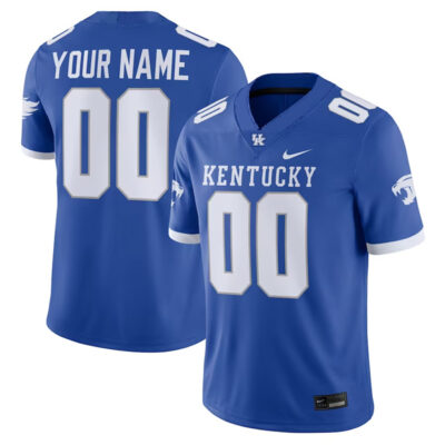 Custom Kentucky Wildcats Football Royal Blue Jersey - All Stitched