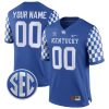 Kentucky Wildcats Football Royal Blue Custom Limited Jersey - Checkerboard Heavy