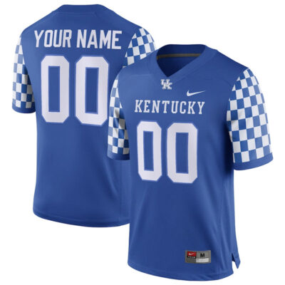 Custom Kentucky Wildcats Football Royal Blue Home Jersey - All Stitched