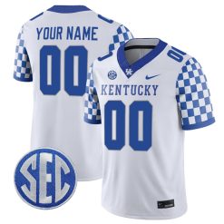 Custom Kentucky Wildcats Football White Limited Jersey - Stitched